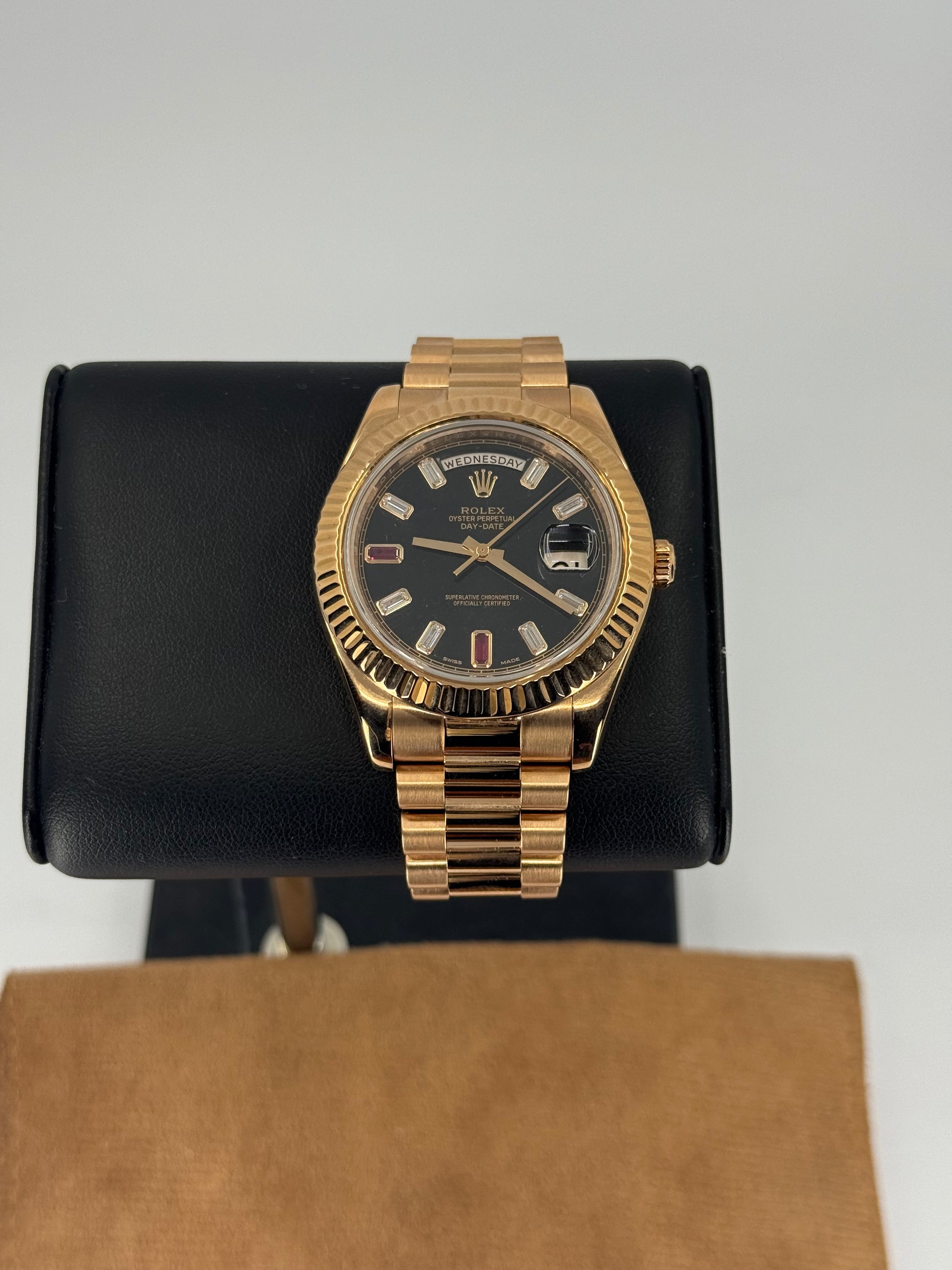 2011 ROLEX DAY-DATE II ROSE GOLD 41MM ‘RUBY DIAL’