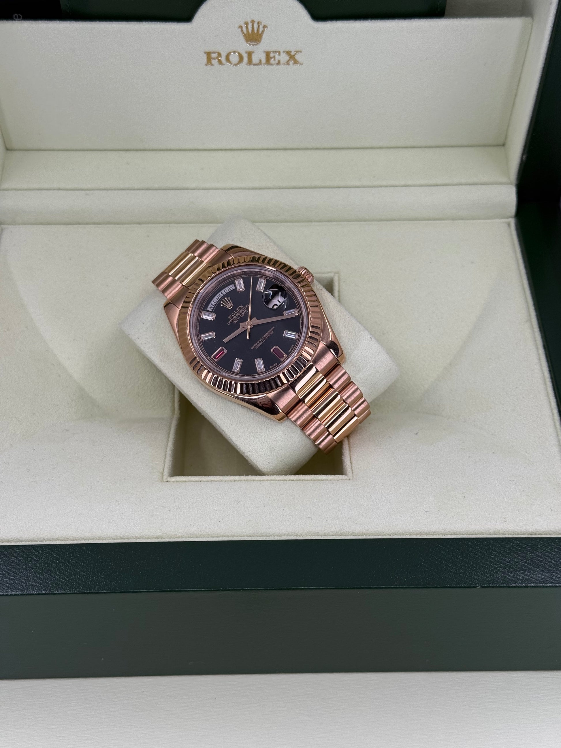 2011 ROLEX DAY-DATE II ROSE GOLD 41MM ‘RUBY DIAL’