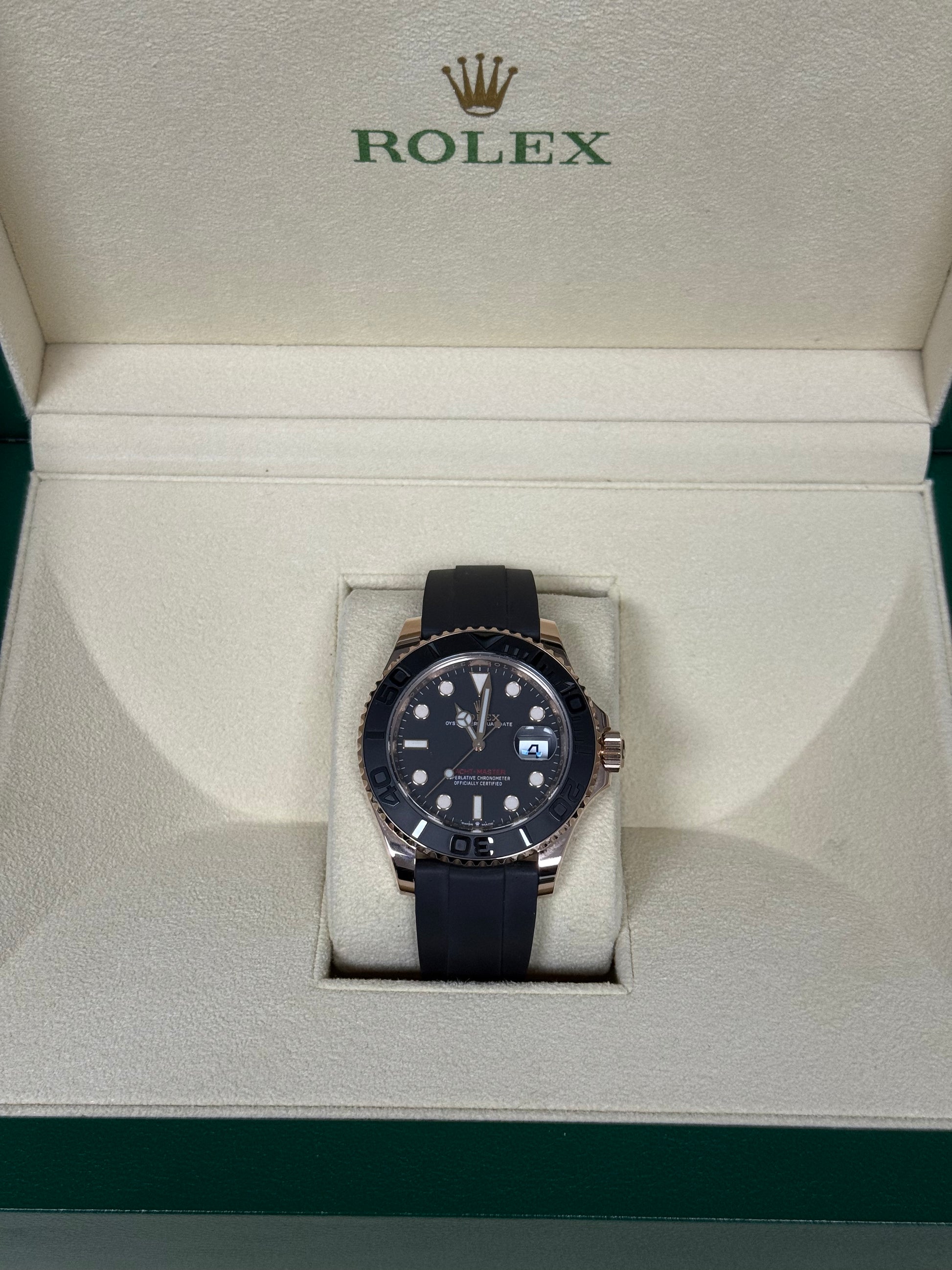 2021 ROLEX YACHT-MASTER 40 ROSE GOLD OYSTERFLEX 126655