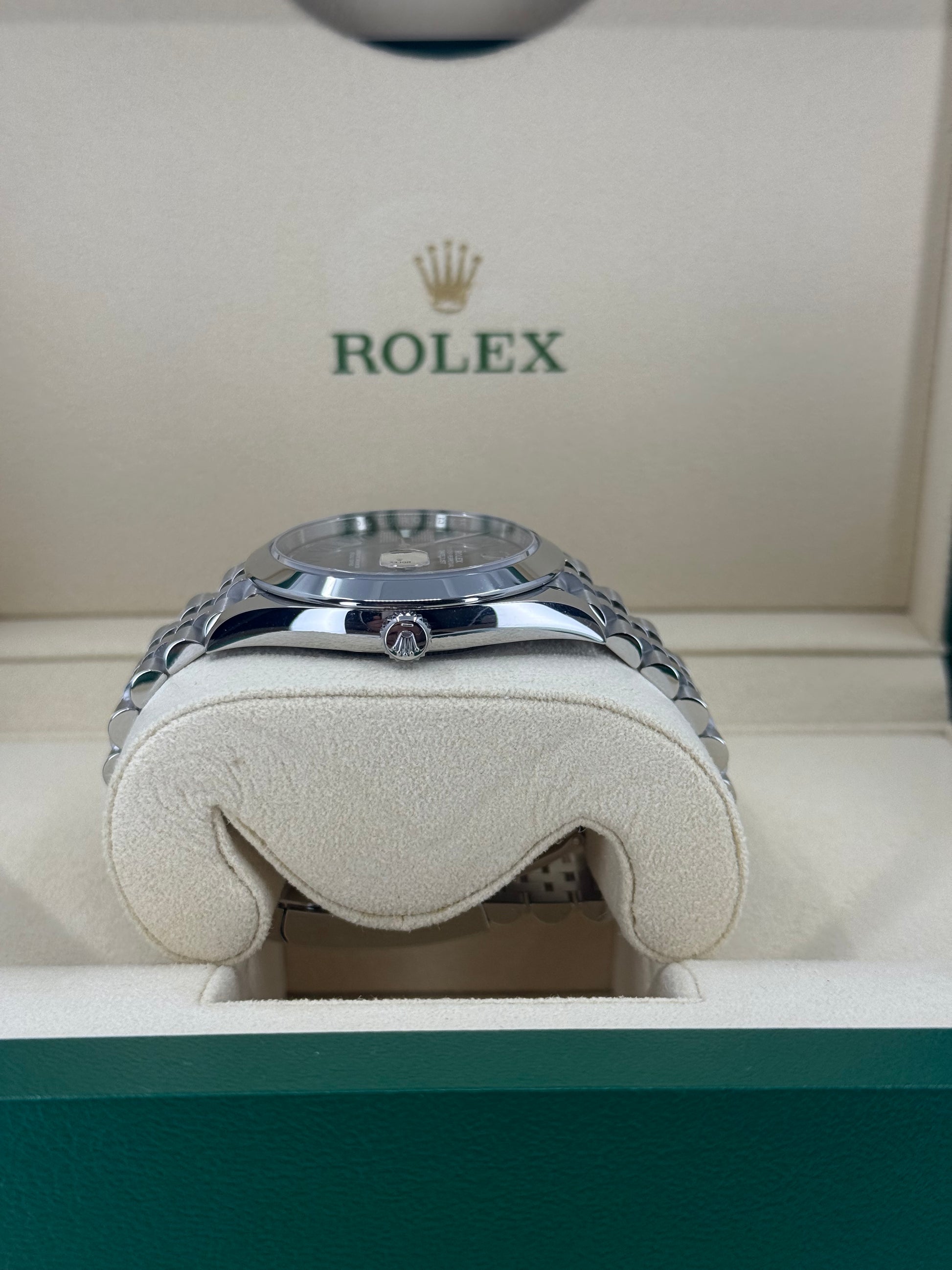 2024 ROLEX DATEJUST 41 STAINLESS STEEL WIMBLEDON DIAL 126300