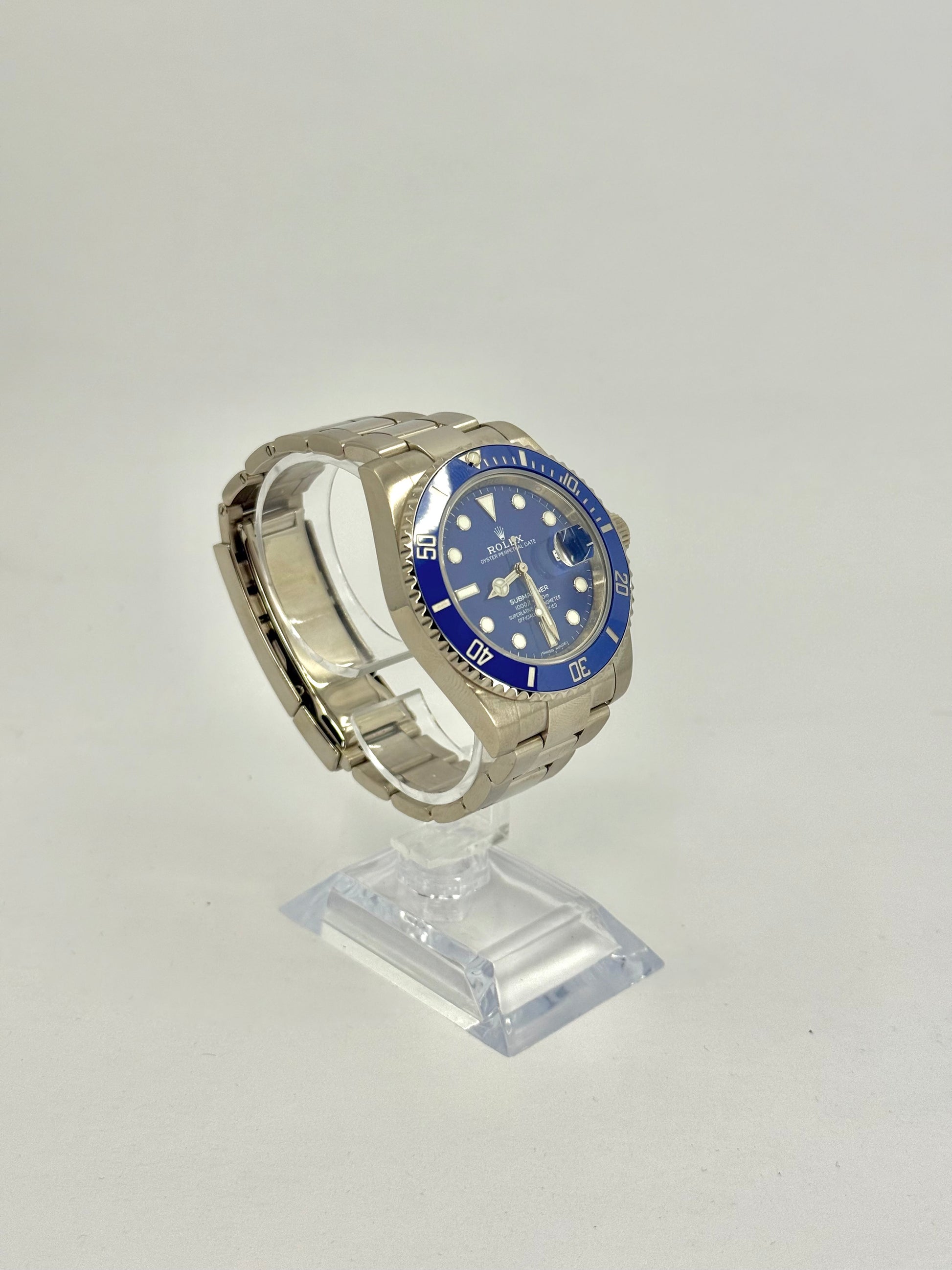 2018 ROLEX SUBMARINER WHITE GOLD BLUE DIAL 40MM 116519LB ‘Smurf’