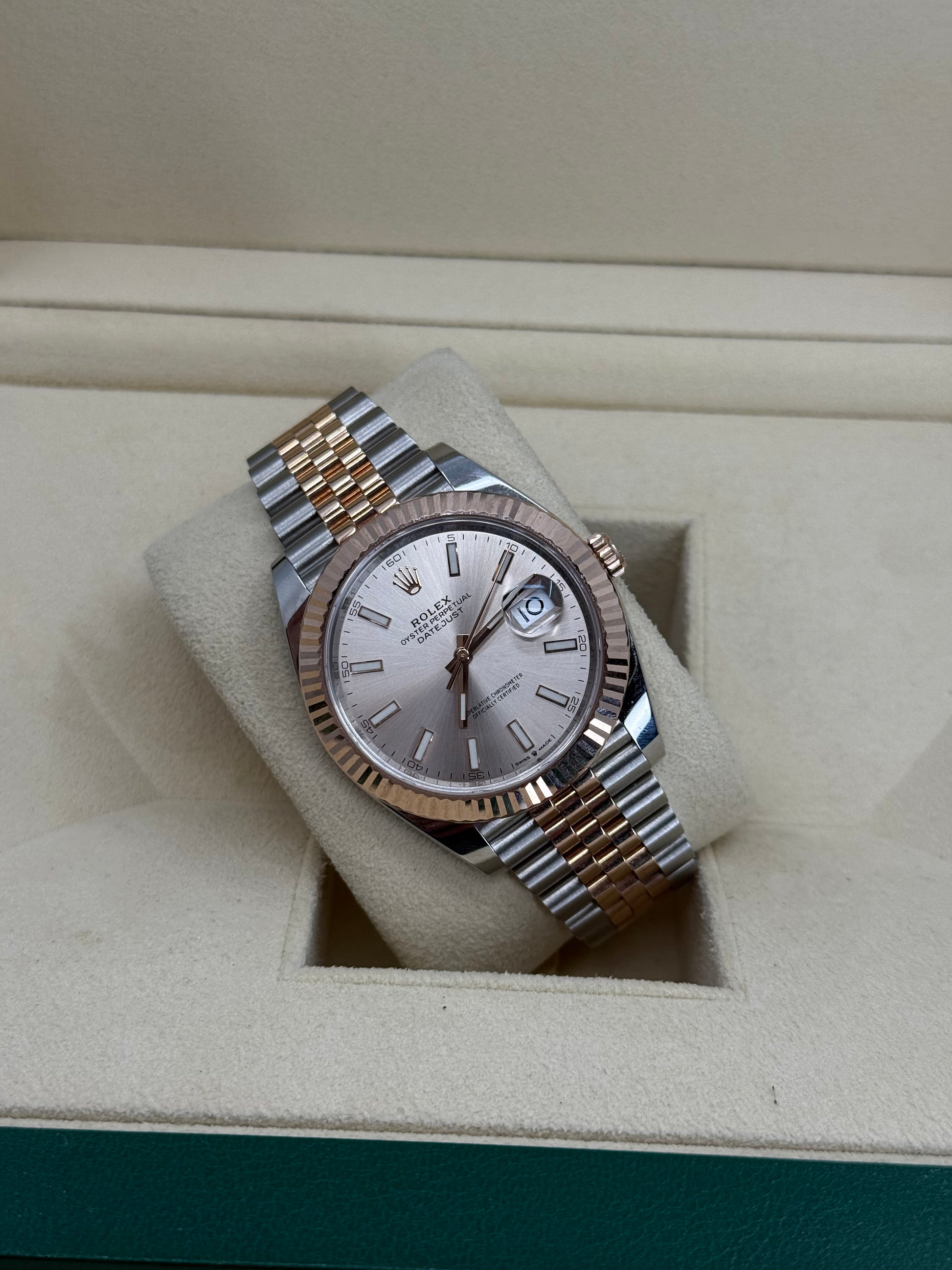 2023 ROLEX DATEJUST 41 STEEL/ROSE GOLD SUNDUST DIAL 126331
